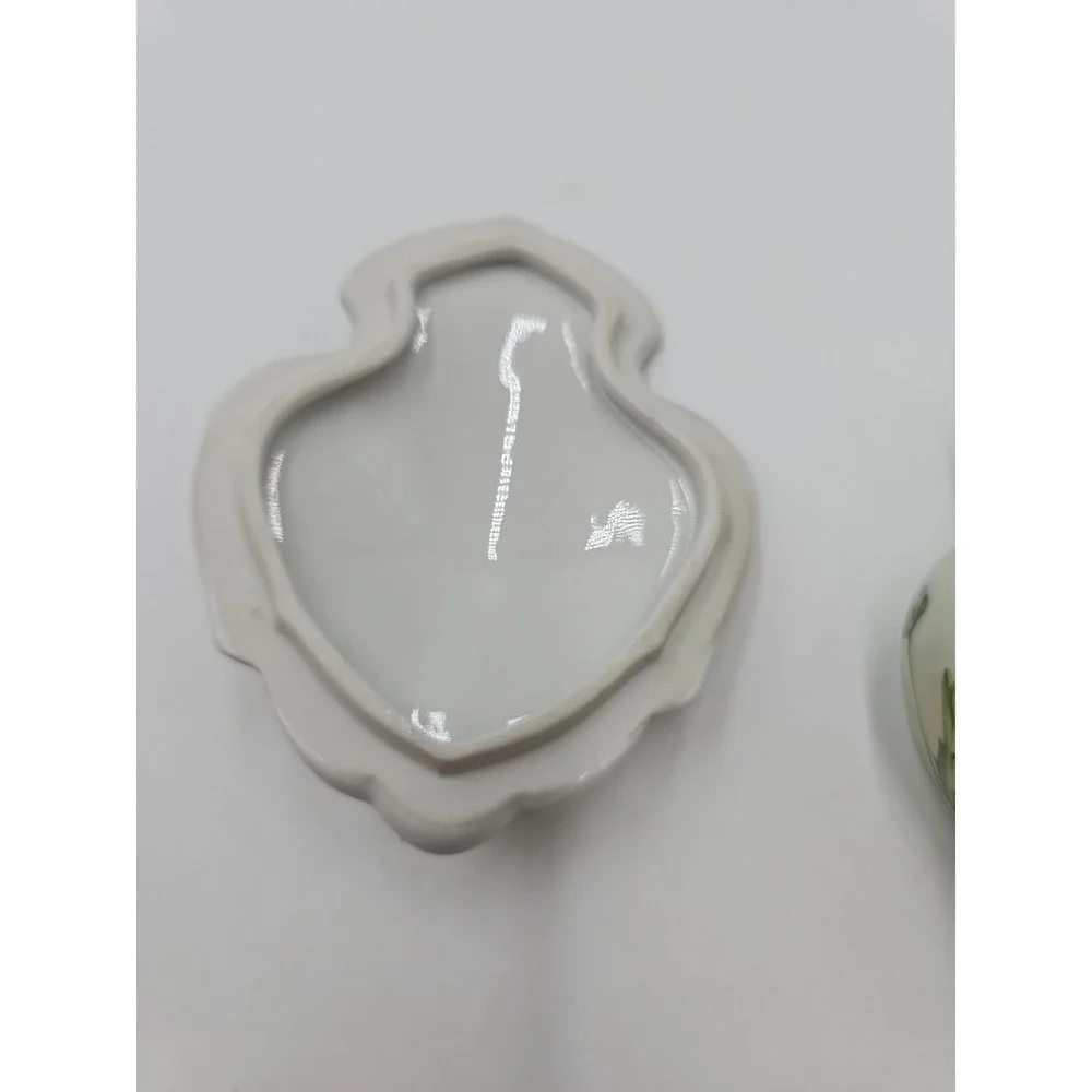 Vintage Limoges China Daisy Trinket Dish Spoon Green Gold Cottagecore Floral 🌼